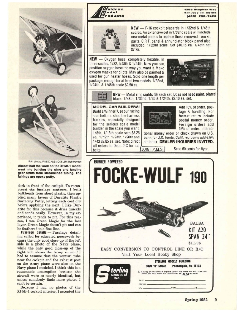 FineScale Modeler 1982-Spring